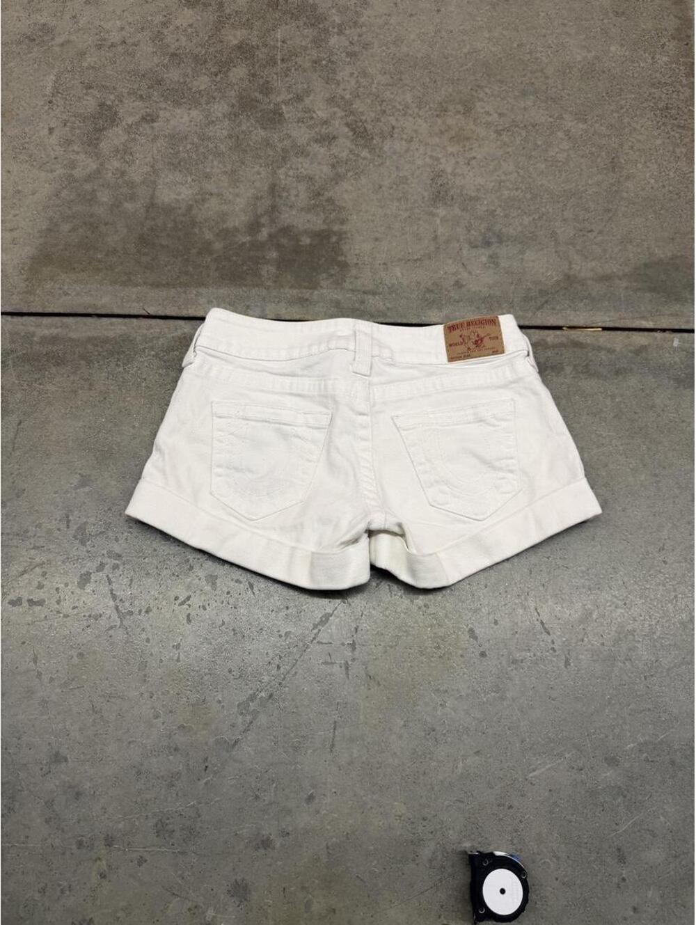 vintage true religion white made in usa denim jean shorts jorts size 30 WOMENS